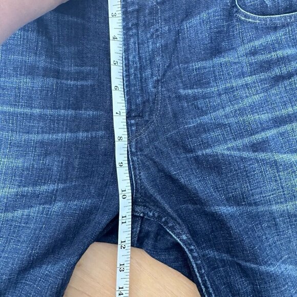 Guess Jeans Mens Blue Denim Falcon Regular Boot Cut Distressed Dark Wash Size 36 - Picture 12 of 13